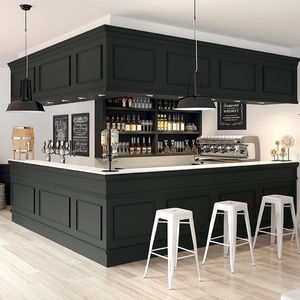 bancone da bar / in legno / a L