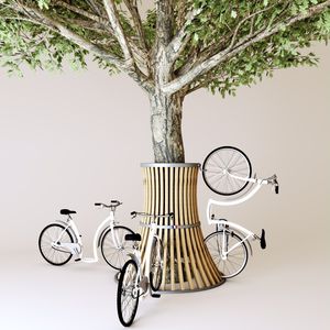 rastrelliera per biciclette in acciaio galvanizzato / in legno / design originale / per spazi pubblici