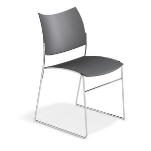 sedia visitatore moderna / con braccioli / imbottita / impilabile