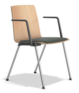 sedia visitatore moderna / con braccioli / imbottita / impilabile