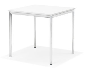 tavolo moderno / in legno / con supporto in metallo cromato / rettangolare