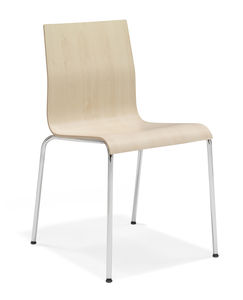 sedia visitatore moderna / con braccioli / imbottita / in faggio