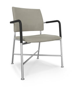 sedia visitatore moderna / con braccioli / imbottita / in tessuto