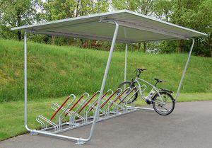 pensilina per biciclette in acciaio