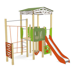 struttura ludica per parco giochi / per enti locali / in legno / in acciaio inox
