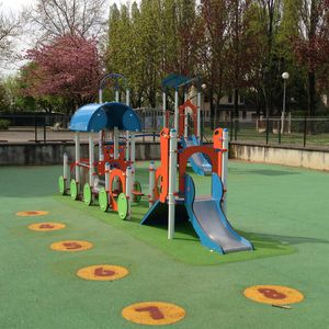 struttura ludica per parco giochi / per enti locali / in acciaio inox / in acciaio