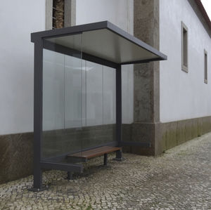pensilina per fermata d'autobus in legno 1