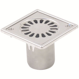 piletta in acciaio inox / per terrazza / con griglia / quadrata