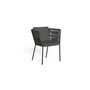 sedia da pranzo moderna / con braccioli / con cuscino rimovibile / in metallo