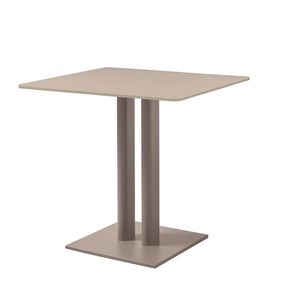 tavolino moderno / in vetro / con supporto in alluminio laccato / quadrato