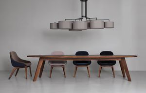 lampadario moderno / in acciaio / in tessuto