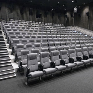 poltrona per cinema in pelle / con poggiatesta / nera / beige
