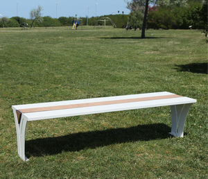 panca pubblica / moderna / in legno / in acciaio