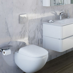 WC sospeso / in ceramica / senza brida / con sciacquone ad incastro