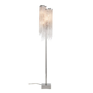 lampada da terra / moderna / in acciaio / in cristallo