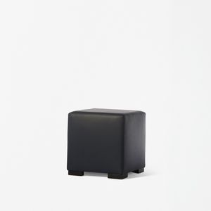 pouf moderno / in tessuto / in pelle / in legno
