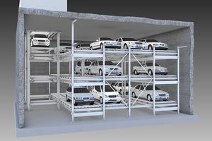 sistema di parcheggio con piattaforma