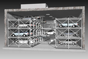 sistema di parcheggio con piattaforma