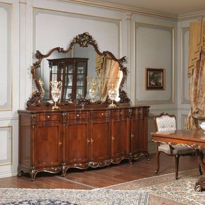 cassettone in stile Luigi XV / in legno / marrone