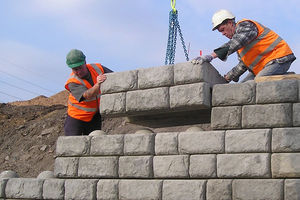 muro di contenimento in calcestruzzo / modulare / prefabbricato
