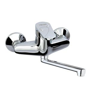 miscelatore da parete / in metallo cromato / da cucina / 2 fori