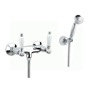 miscelatore doppio comando per doccia / da parete / in metallo cromato / da bagno