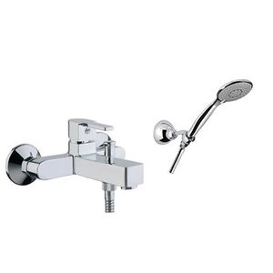 miscelatore per vasca / da parete / in metallo cromato / da bagno