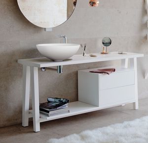mobile lavabo da appoggio / in legno / moderno