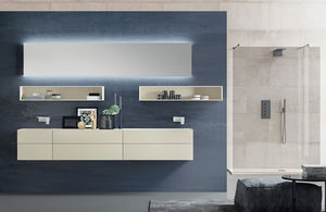 mobile lavabo sospeso / in legno / moderno / con cassetti