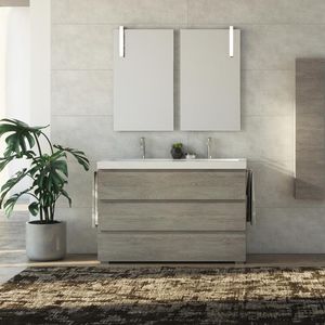 mobile lavabo da appoggio / in quercia / in ceramica / moderno