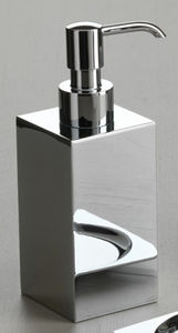 distributore di sapone contract / da parete / in metallo cromato / manuale