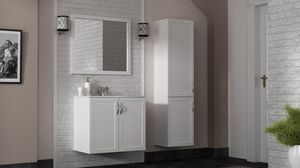mobile lavabo sospeso / in ceramica / in stile / con scaffale integrato