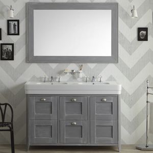mobile lavabo doppio / da appoggio / in legno / classico