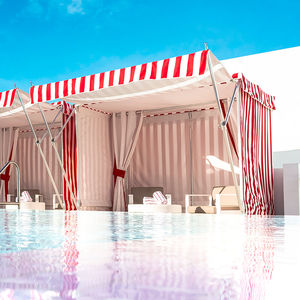 gazebo in alluminio / tetto in tela / in metallo / contract