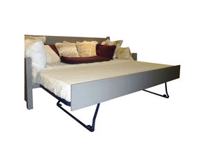 divano letto / moderno / in legno laccato / grigio