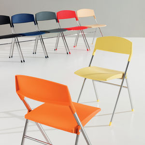 sedia visitatore moderna / pieghevole / in metallo / in plastica