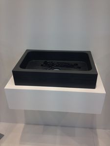 lavabo sospeso / rettangolare / in ardesia / moderno