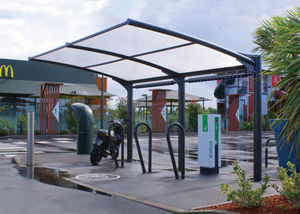 pensilina per biciclette in acciaio