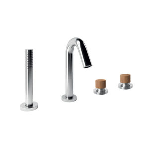 miscelatore doppio comando da doccia / per vasca / da bancone / in acciaio inox