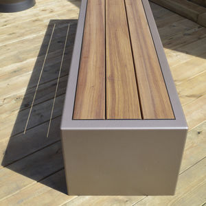 panca pubblica / moderna / in legno / in acciaio galvanizzato