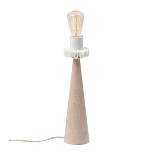 lampada da tavolo / vintage / in alluminio / in legno