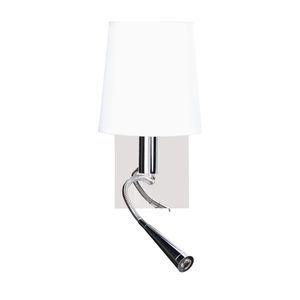 applique moderna / in acciaio cromato / in tessuto / LED