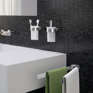 distributore di sapone contract / da parete / in termoplastica / in vetro