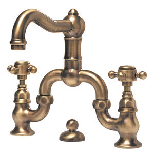 miscelatore doppio comando per lavabo / da appoggio / in ottone / da bagno