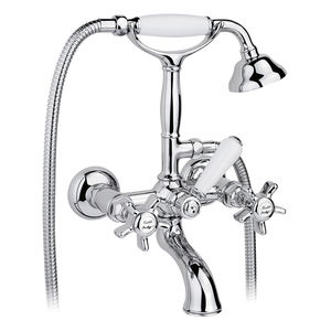 miscelatore doppio comando per vasca / da parete / in ottone / da bagno