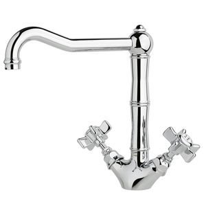 miscelatore doppio comando da appoggio / in ottone / da cucina / 1 foro