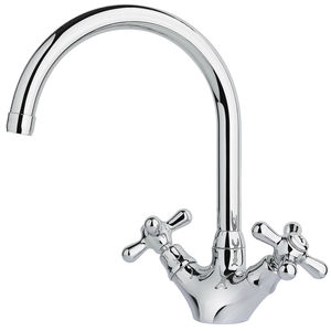 miscelatore doppio comando da appoggio / in ottone / da cucina / 1 foro