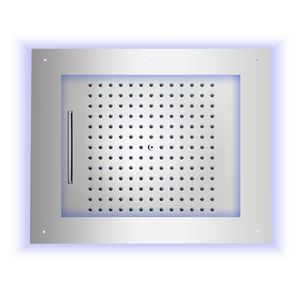 soffione doccia con cromoterapia / da soffitto / rettangolare / a pioggia