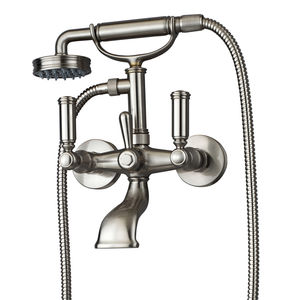 miscelatore doppio comando per doccia / per vasca / da parete / in ottone cromato