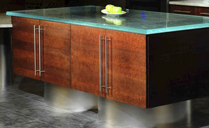 piano di lavoro in vetro